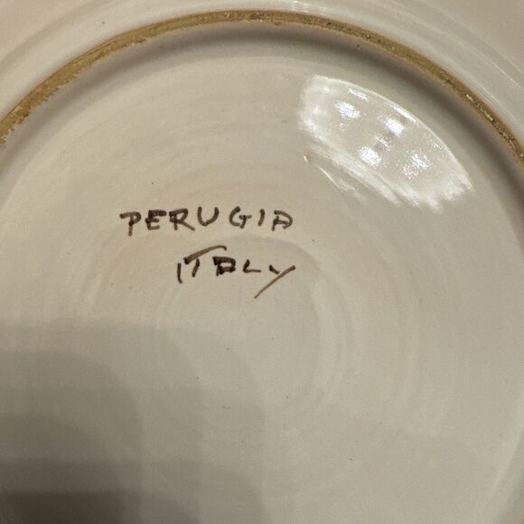 Vintage Hand Painted Fruit Salad Luncheon Set of 4 Plates 8.5" Made in Italy - Picture 10 of 11